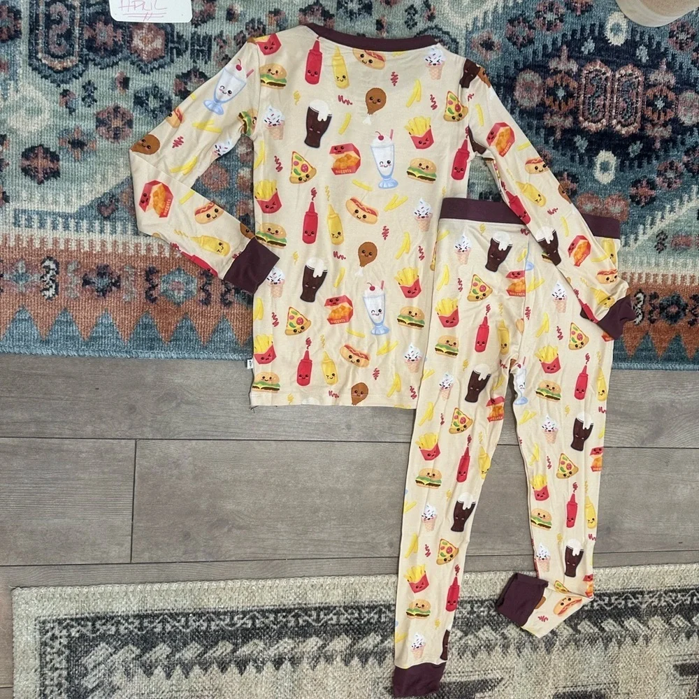 New Boutique Bamboo Bam & Stitch Kids Fast Food Pajamas Set Long Sleeve Size 5/6